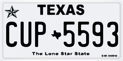 TX license plate CUP5593