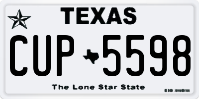 TX license plate CUP5598