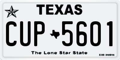 TX license plate CUP5601