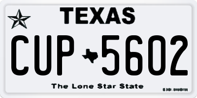 TX license plate CUP5602