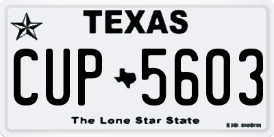 TX license plate CUP5603