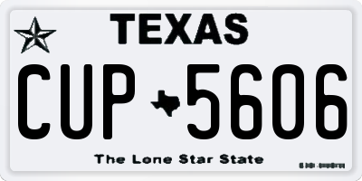 TX license plate CUP5606