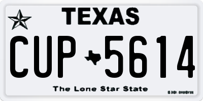 TX license plate CUP5614