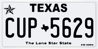 TX license plate CUP5629