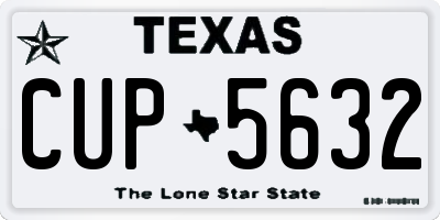 TX license plate CUP5632
