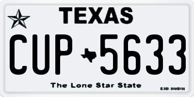 TX license plate CUP5633