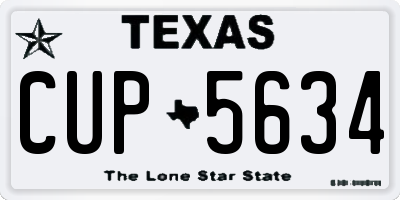 TX license plate CUP5634