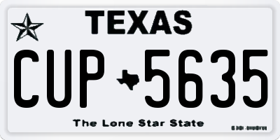 TX license plate CUP5635