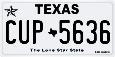 TX license plate CUP5636