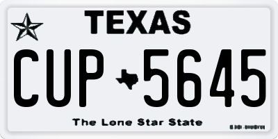 TX license plate CUP5645