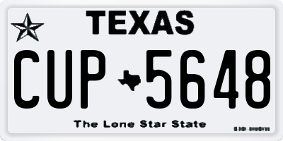 TX license plate CUP5648