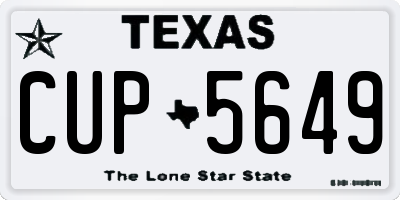 TX license plate CUP5649