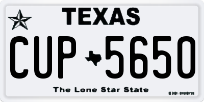 TX license plate CUP5650