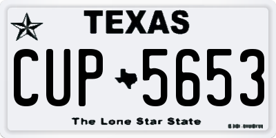 TX license plate CUP5653