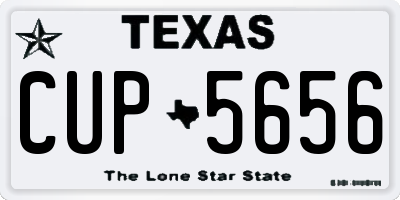 TX license plate CUP5656