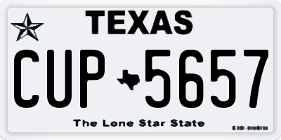 TX license plate CUP5657
