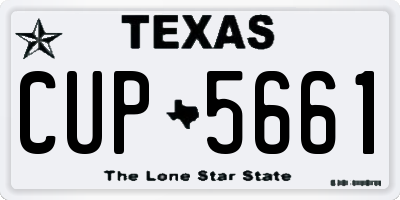 TX license plate CUP5661