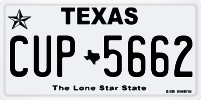 TX license plate CUP5662