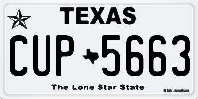 TX license plate CUP5663