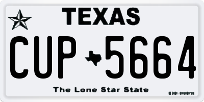 TX license plate CUP5664