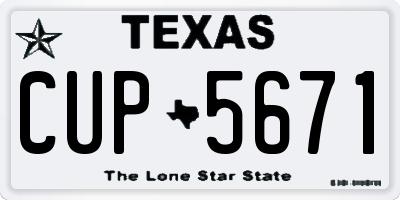 TX license plate CUP5671