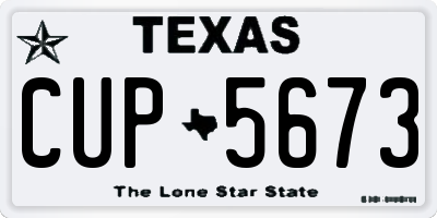 TX license plate CUP5673