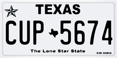 TX license plate CUP5674