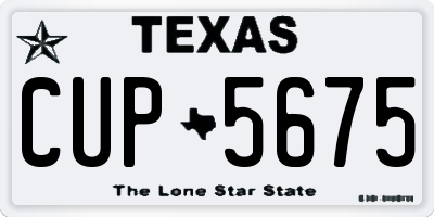 TX license plate CUP5675