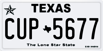 TX license plate CUP5677