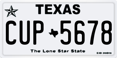 TX license plate CUP5678