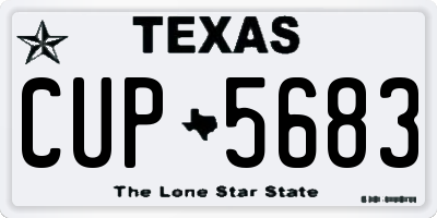 TX license plate CUP5683