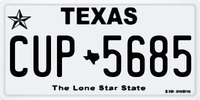 TX license plate CUP5685