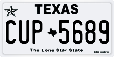 TX license plate CUP5689