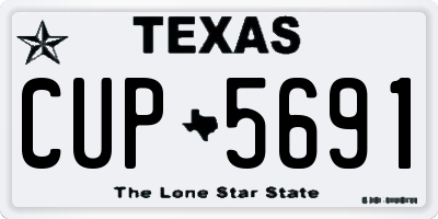 TX license plate CUP5691