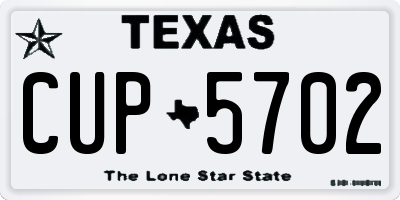 TX license plate CUP5702
