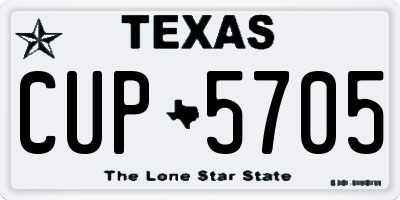 TX license plate CUP5705