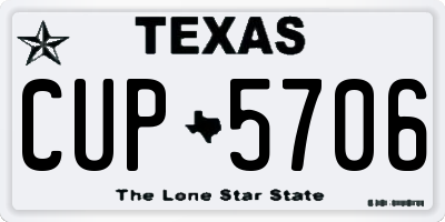 TX license plate CUP5706