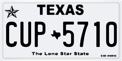 TX license plate CUP5710