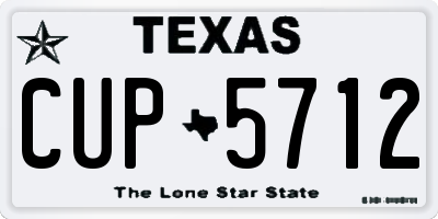 TX license plate CUP5712