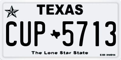 TX license plate CUP5713