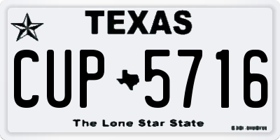 TX license plate CUP5716