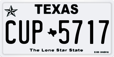 TX license plate CUP5717