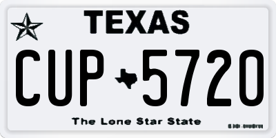 TX license plate CUP5720