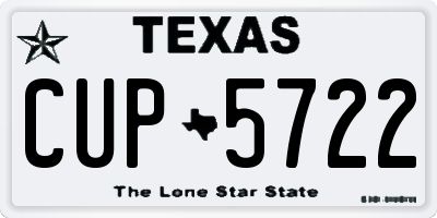 TX license plate CUP5722