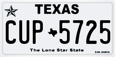 TX license plate CUP5725