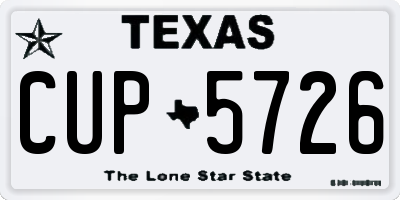 TX license plate CUP5726