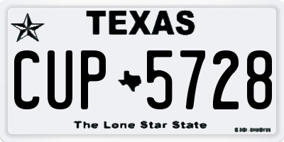 TX license plate CUP5728