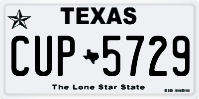 TX license plate CUP5729