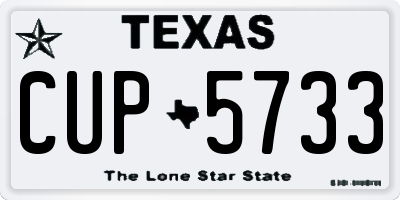 TX license plate CUP5733