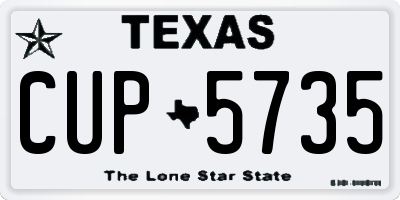 TX license plate CUP5735